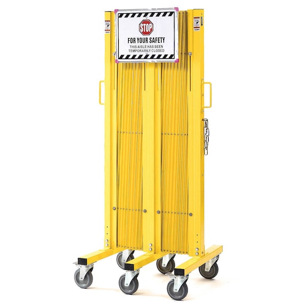 Global Industrial Barricade Security Gate With Sign, 23-1/2 to 240L 652923 - main